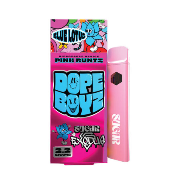 exodus dope boyz blue lotus 2.2g disp vape 1ct – pink runtz $30