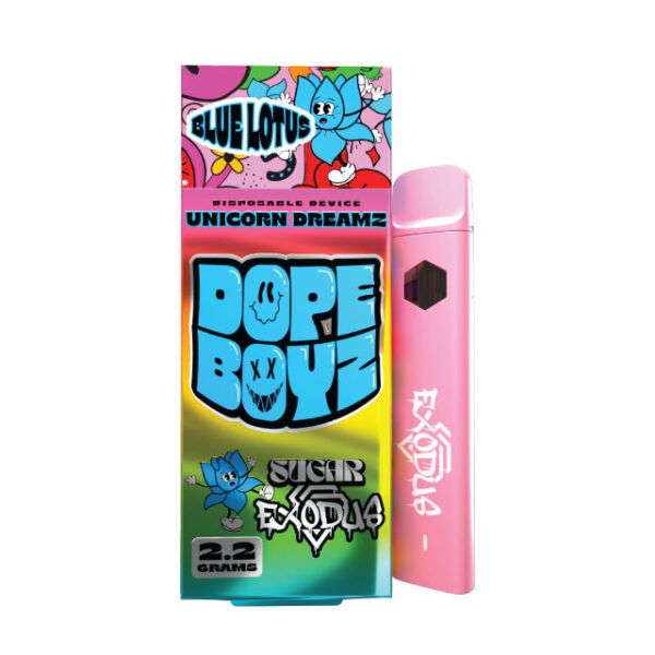 exodus dope boyz blue lotus 2.2g disp vape 6ct – unicorn dreamz $30