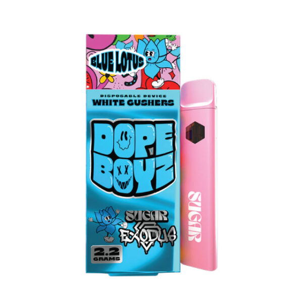 exodus dope boyz blue lotus 2.2g disp vape 1ct – white gushers $30